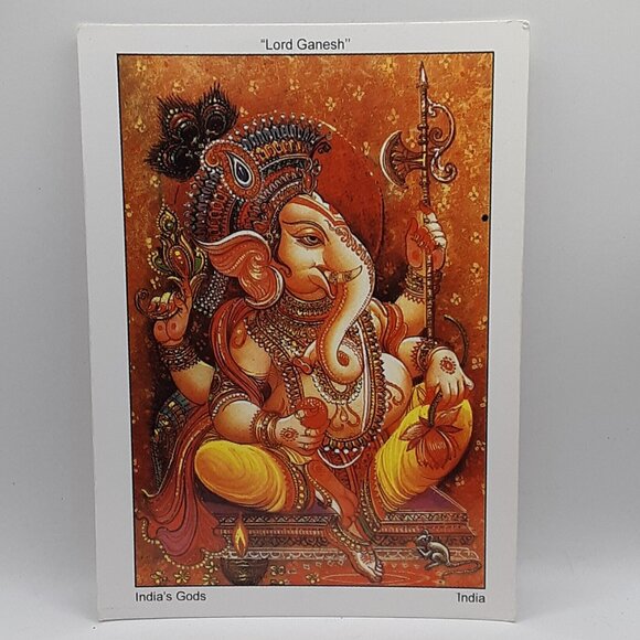 One Free With Tapestry OR Book Ganesh Hindu Satya Card Postcard Photo Frame Art - Picture 1 of 4